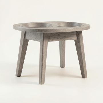 Clay Dell Pet Feeding Stand With Two Plain Empty Bowls - Gray (synthetic illustration; no displayed measurements)