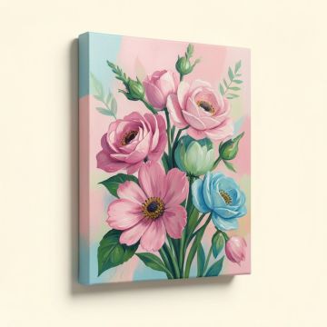 Abstract Floral 1 By Design Fabrikken - Wrapped Canvas Painting Print (synthetic illustration; no displayed measurements)