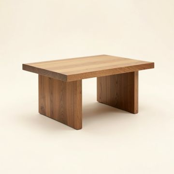 Frias Solid Wood Trestle Coffee Table (synthetic illustration; no displayed measurements)