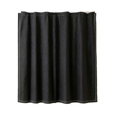 Laurel Canyon Shower Curtain Hanging Flat From A Plain Rod - Black