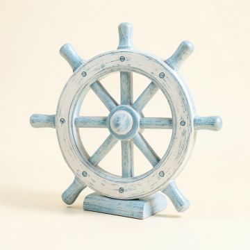 Mcgaughey Decorative Wood Ship Wheel (synthetic illustration; no displayed measurements)
