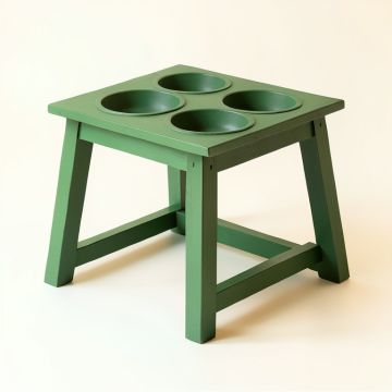 Aspen Field Pet Feeding Stand With Two Plain Empty Bowls - Green (synthetic illustration; no displayed measurements)