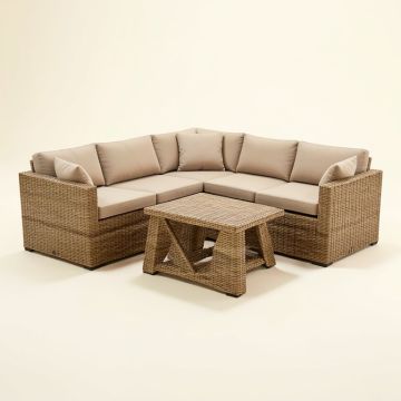 Binpal 7 Piece Rattan Sectional Seating Group With Cushions (synthetic illustration; no displayed measurements)