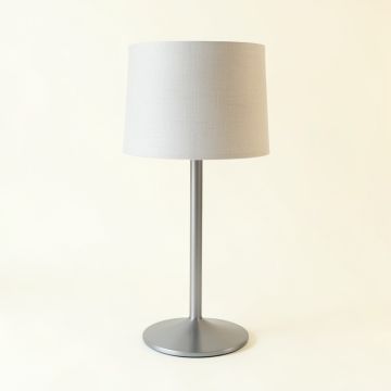 Pine Brook Table Lamp With A Plain Fabric Shade - Gray (synthetic illustration; no displayed measurements)
