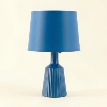 Sage Dale Table Lamp With A Plain Fabric Shade - Blue (synthetic illustration; no displayed measurements)