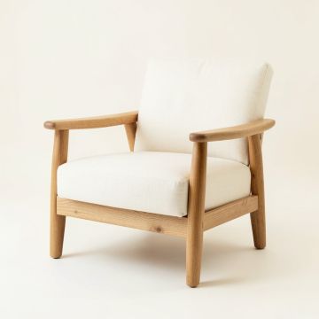 Field Dale Upholstered Armchair - Ivory (synthetic illustration; no displayed measurements)
