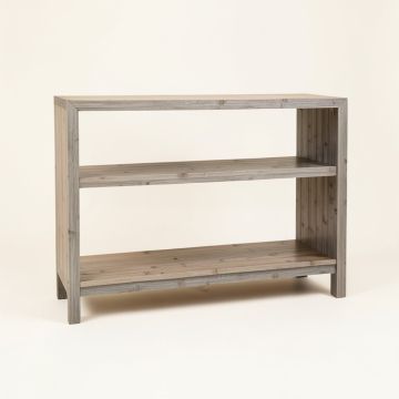 Moss Arc Low Bookcase - Gray (synthetic illustration; no displayed measurements)