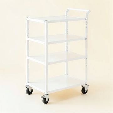 Reed Branch Empty Rolling Workshop Cart - White (synthetic illustration; no displayed measurements)