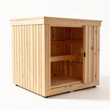Audra 4 Person Traditional Steam Sauna In Cedar (synthetic illustration; no displayed measurements)