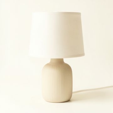 Rowan Branch Table Lamp With A Plain Fabric Shade - Ivory (synthetic illustration; no displayed measurements)