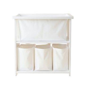 Maple Crossing Laundry Sorting Station With Plain Removable Bags - White