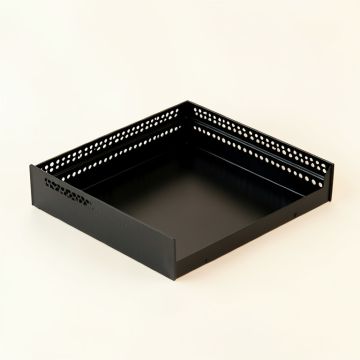 Pine Edge Empty Under-Desk Cable Tray - Black (synthetic illustration; no displayed measurements)