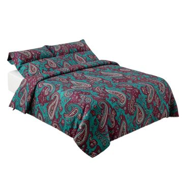 Mangino Vibrant Bohemian Chic Paisley Damask Medallion Duvet Cover Set