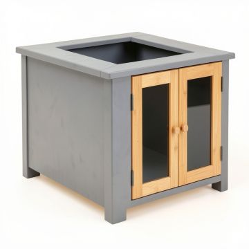 Heath Branch Empty Furniture-Style Litter Enclosure - Gray (synthetic illustration; no displayed measurements)