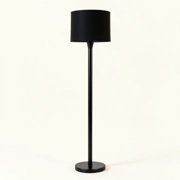 Juniper Crossing Floor Lamp With A Plain Fabric Shade - Black (synthetic illustration; no displayed measurements)