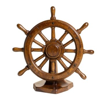 Northington Antique Ship Wheel Sculpture