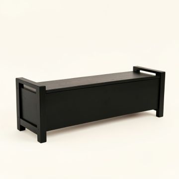 Maple Canyon Narrow Outdoor Storage Bench - Black (synthetic illustration; no displayed measurements)