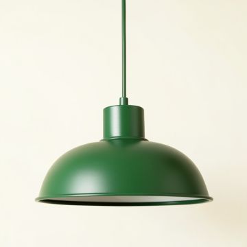Fern Crest Pendant Light Suspended From One Plain Cable - Green (synthetic illustration; no displayed measurements)