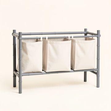 Willow Bluff Laundry Sorting Station With Plain Removable Bags - Gray (synthetic illustration; no displayed measurements)