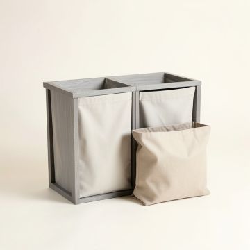 Harbor Crossing Laundry Sorting Station With Plain Removable Bags - Gray (synthetic illustration; no displayed measurements)