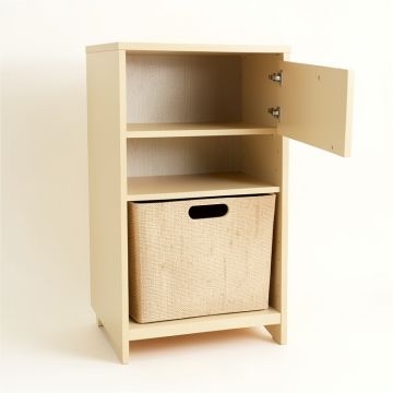 Vale Brook Freestanding Pull-Out Hamper Cabinet - Beige (synthetic illustration; no displayed measurements)