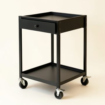 Dune Branch Empty Rolling Workshop Cart - Black (synthetic illustration; no displayed measurements)