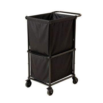 3 Bag Heavy Duty Divided Laundry Hamper Sorter Cart With Wheels And Hanging Bar