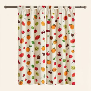 Watermelon Kiwi Orange Cherry And Chocolate Room Darkening Rod Pocket Curtain Panels (synthetic illustration; no displayed measurements)