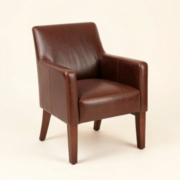 Khadeeja Faux Leather Arm Chair (synthetic illustration; no displayed measurements)