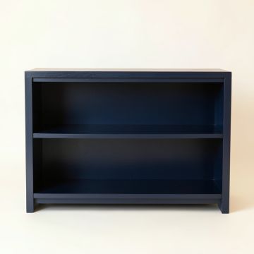 Aspen Bend Low Bookcase - Navy (synthetic illustration; no displayed measurements)