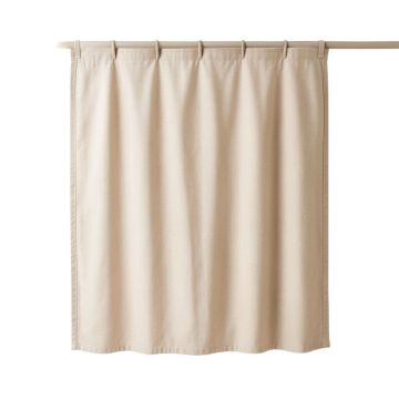 Olive Bridge Shower Curtain Hanging Flat From A Plain Rod - Beige