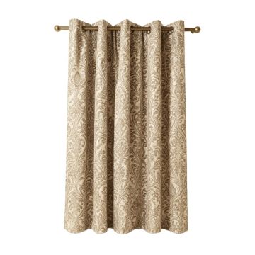 Caulkins Damask Room Darkening Rod Pocket Single Curtain Panel