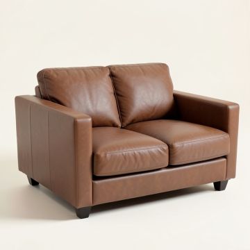 Gaitor 59 '' Faux Leather Square Arm Loveseat With Reversible Cushions (synthetic illustration; no displayed measurements)