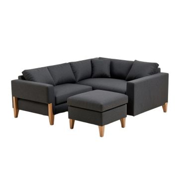 Convertible Sectional Sofa Couch , L-Shaped Couch With Modern Linen Fabric For Small Space Dark Grey