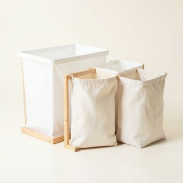 Shore Brook Laundry Sorting Station With Plain Removable Bags - White (synthetic illustration; no displayed measurements)