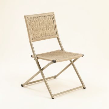River Bridge Folding Outdoor Chair - Beige (synthetic illustration; no displayed measurements)