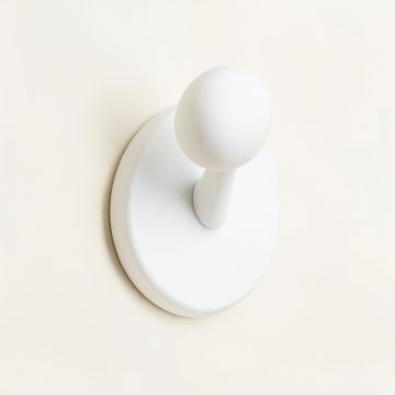 Vale Arc Wall-Mounted Robe Hook - White (synthetic illustration; no displayed measurements)