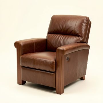 Indianola 39.75 '' Wide Genuine Leather Manual Wall Hugger Standard Recliner (synthetic illustration; no displayed measurements)