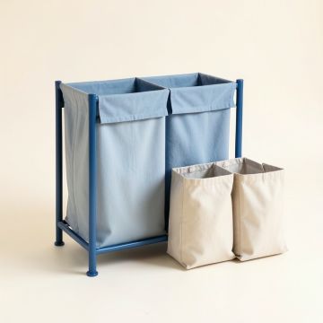 Fern Crest Laundry Sorting Station With Plain Removable Bags - Blue (synthetic illustration; no displayed measurements)