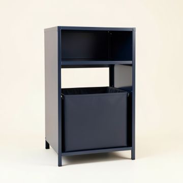 Dawn Canyon Freestanding Pull-Out Hamper Cabinet - Navy (synthetic illustration; no displayed measurements)