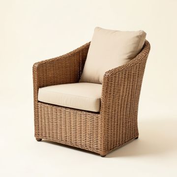 Molly Outdoor Standing Basket Patio Chair With Cushions (synthetic illustration; no displayed measurements)
