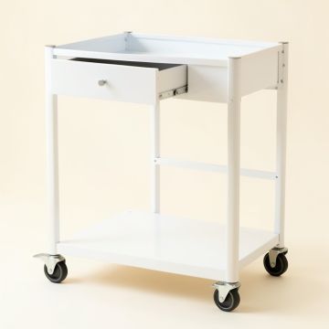 Ridge Crossing Empty Rolling Workshop Cart - White (synthetic illustration; no displayed measurements)