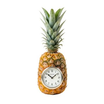 Pineapple Indoor/Outdoor Wall Clock And Thermometer
