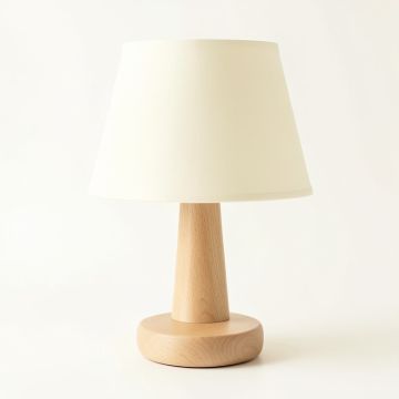 Ash Bridge Table Lamp With A Plain Fabric Shade - Cream (synthetic illustration; no displayed measurements)
