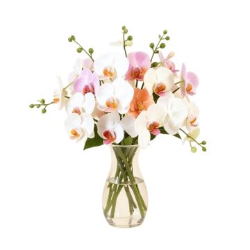 Dancing Lady Artificial Orchids Floral Arrangement In Vase