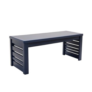 Pine Branch Narrow Outdoor Storage Bench - Navy