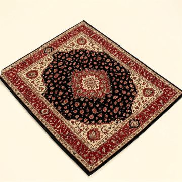 Oh Oriental Machine Made Power Loom Wool/Polyester Black/Red/Beige Area Rug (synthetic illustration; no displayed measurements)