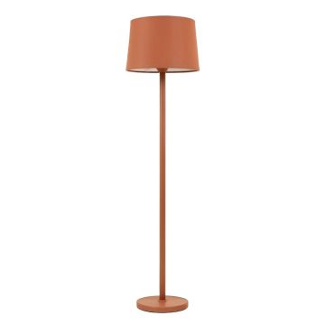 Ash Bluff Floor Lamp With A Plain Fabric Shade - Terracotta