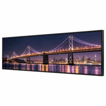 Panoramic Bridge Lit Up At Night Bay Bridge