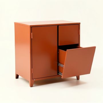 Sage Bridge Freestanding Pull-Out Hamper Cabinet - Terracotta (synthetic illustration; no displayed measurements)